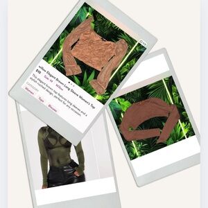 3 shirts Beige botany  Long Sleeve Crop Top (M)